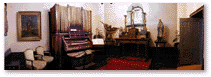 Interior of the private Dominguez family chapel in the Dominguez Adobe, 2000