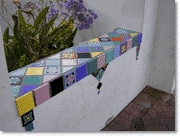 Tile mosaic in archway over walkway to Casino, the 'Via Casino,' 2000