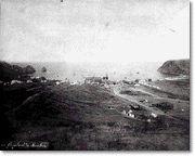Avalon Bay, the Hotel Metropole, and many tents and cabins in Avalon, c. 1889