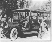School bus in Claremont, c. 1920