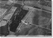 Aerial view of the Workman-Temple Homestead site from the northeast, 1940