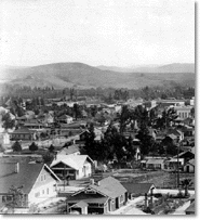 The view from Second Street and Monte Vista, looking south toward downtown San Dimas from Way Hill, 1920s