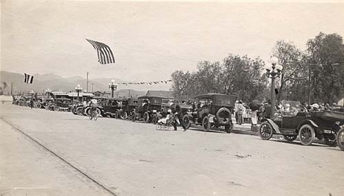 First day of Pacific Electric train service to San Fernando, 1912