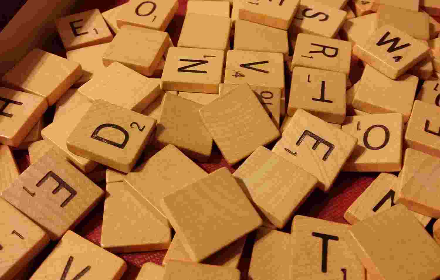 Scrabble tiles in a pile