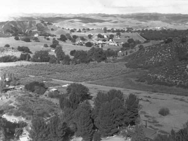 Aerial view movie sets