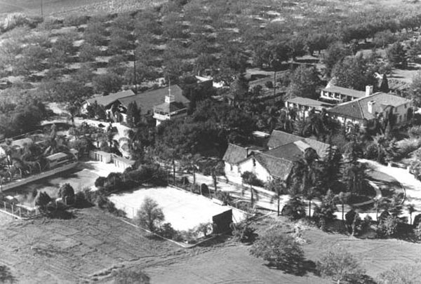 Aerial view of the Workman-Temple homestead