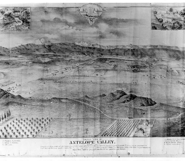 Drawing showing a bird's-eye view of the Antelope Valley