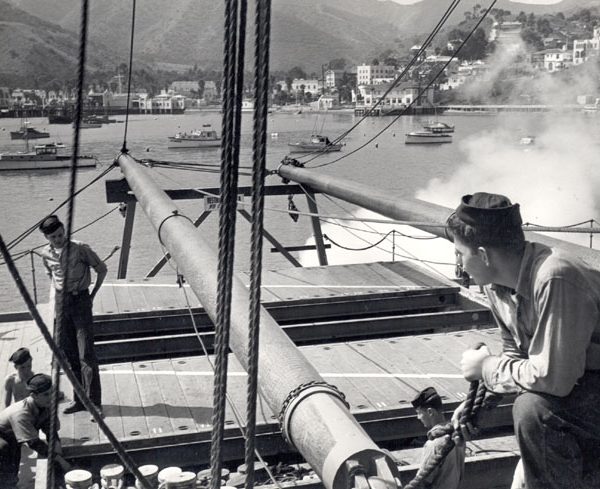U.S. Maritime Service training in Avalon Bay during World War II, c. 1940s