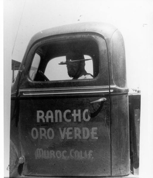 Pancho Barnes's truck with Rancho Oro Verde