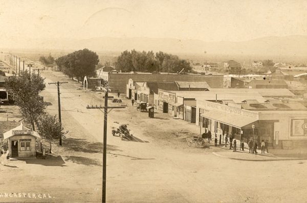 Intersection of Sierra Highway and Lancaster Boulevard, looking south on Sierra Highway