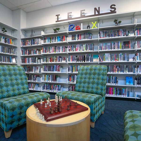 Malibu library sitting area