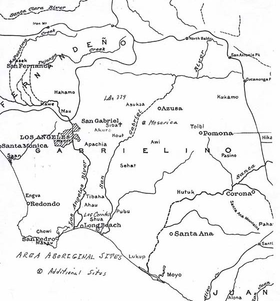 Map showing the location of aboriginal